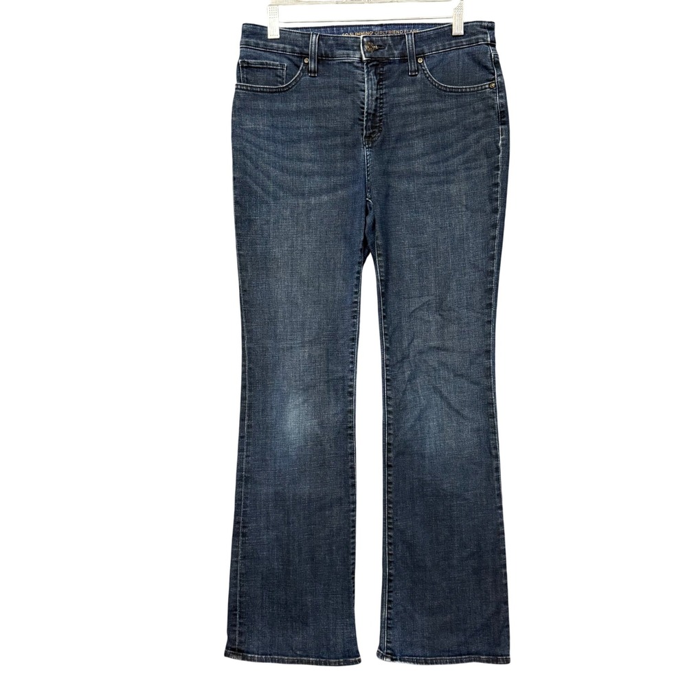 Chicos Jeans .5 Womens 6R Blue So Slimming Girlfriend Flare Denim Stretch
